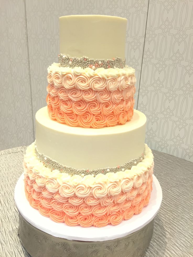 Buttercream Wedding Cake with Pearls