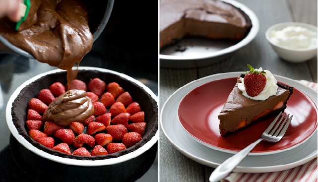 Chocolate No-Bake Strawberry Pie