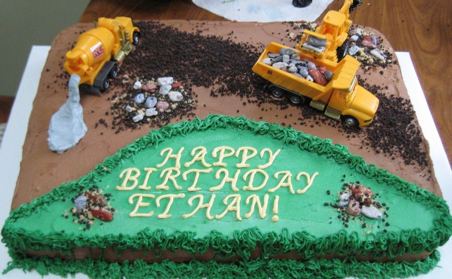 Construction Birthday Cake Scene