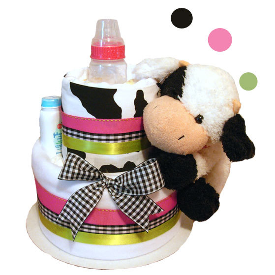 12 Photos of Cow Print Diaper Cakes