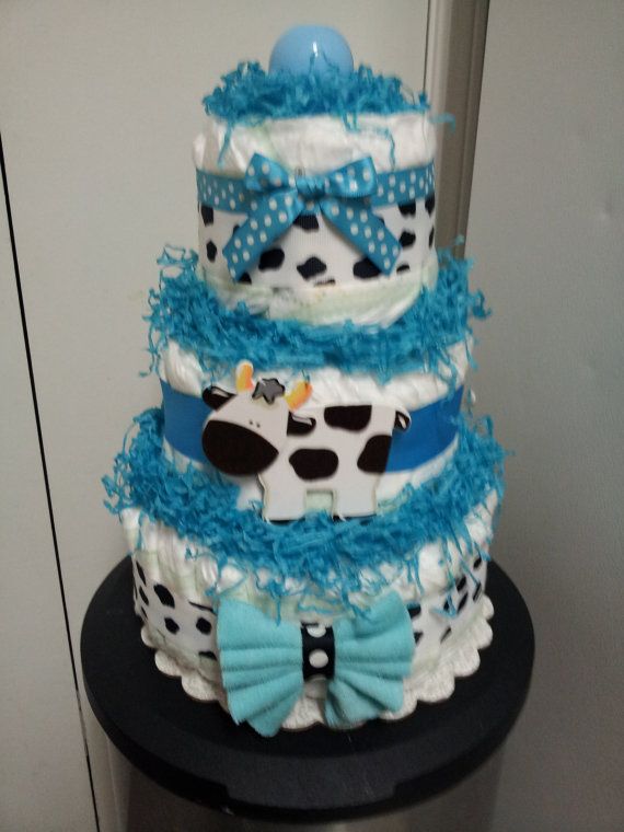 Cow Baby Shower Diaper Cake