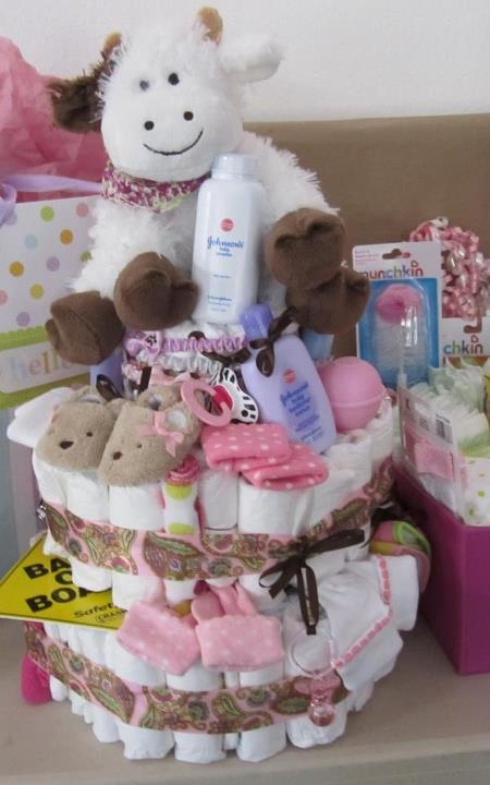 Cow Baby Shower Diaper Cake