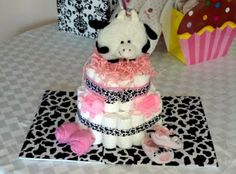 Cow Baby Shower Diaper Cake