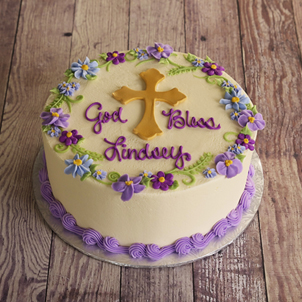 Cross with God Bless Cake