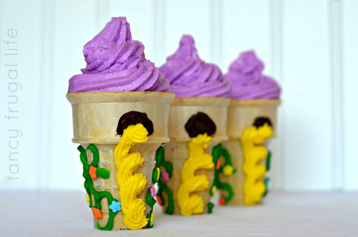 Cupcake Idea Tangled Tower Cone