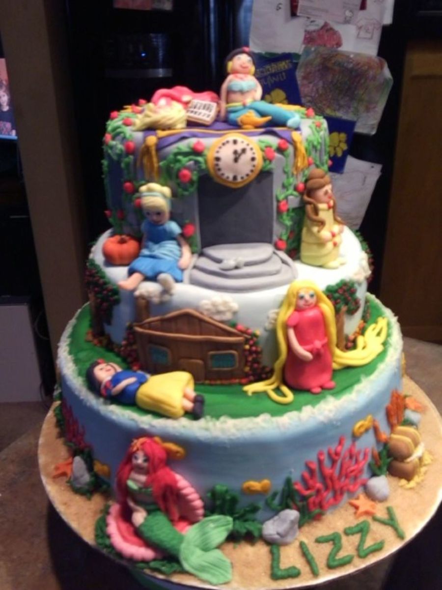 Disney Princess 3 Tier Birthday Cake