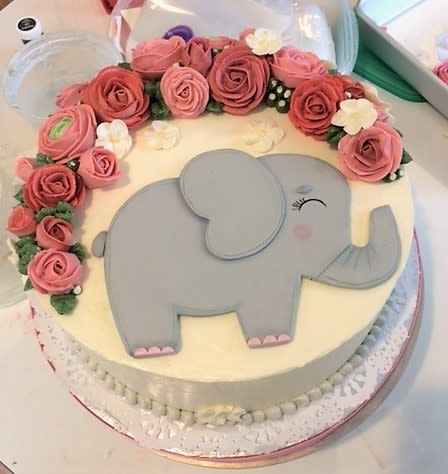 Elephant Baby Shower Cake