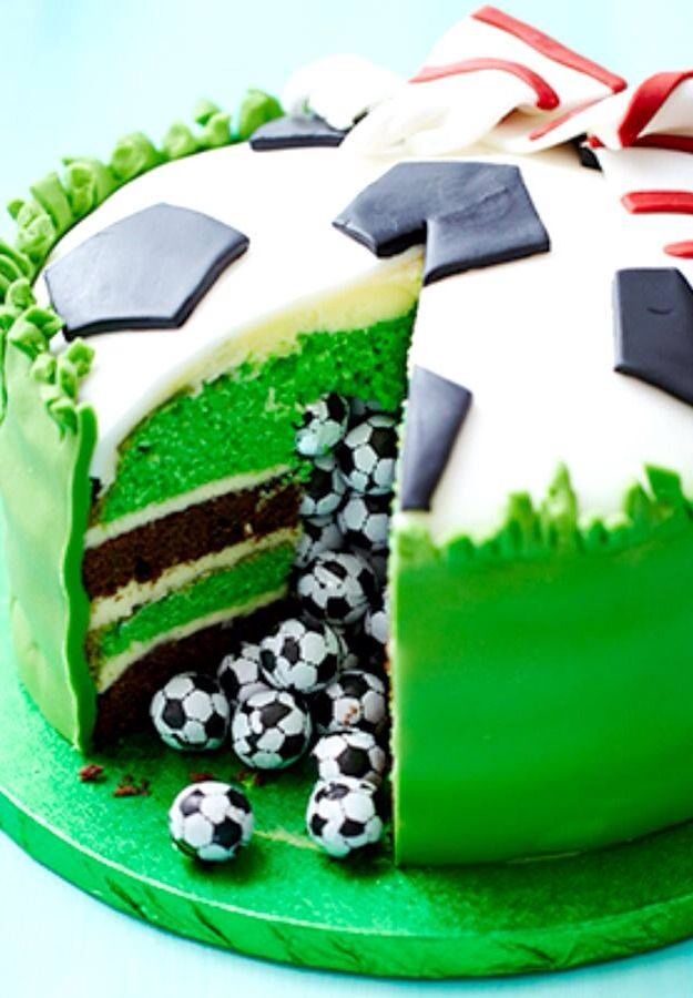 Football Pinata Surprise Cake