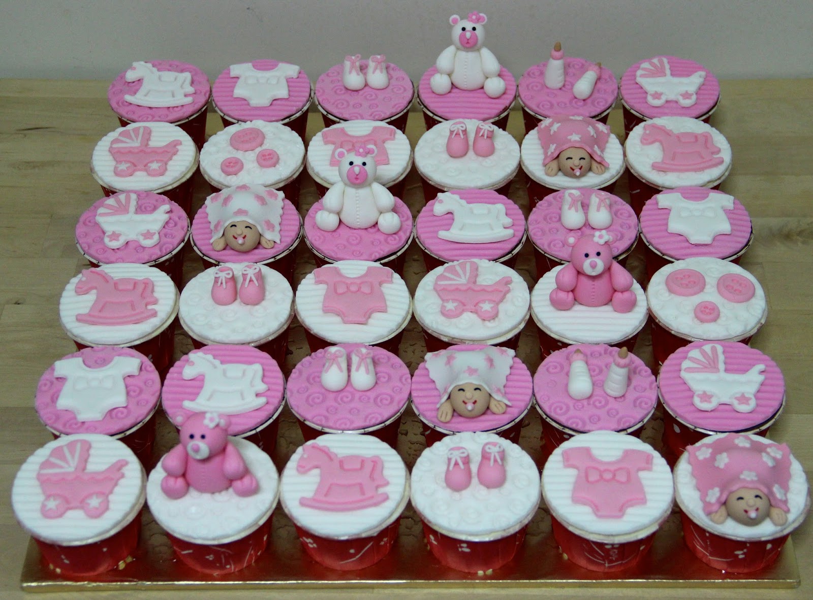 Girl Baby Shower Cupcake Cake Ideas