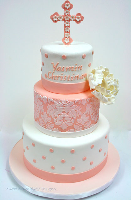 Girl Christening Cake Cross