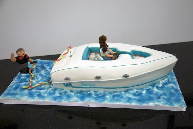 Happy Birthday Boat Cake