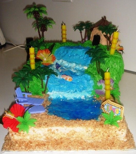 6 Photos of Tiki Cakes With Waterfalls