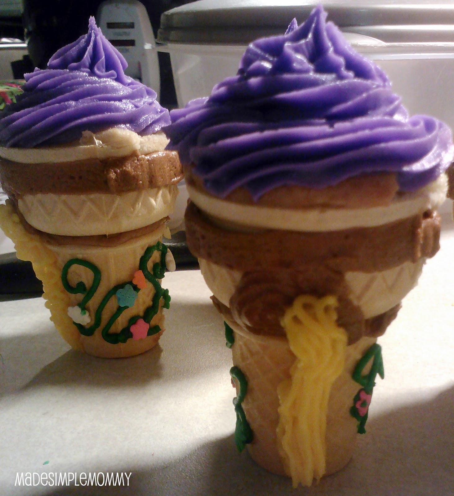 Ice Cream Cone Cupcakes Rapunzel Tower