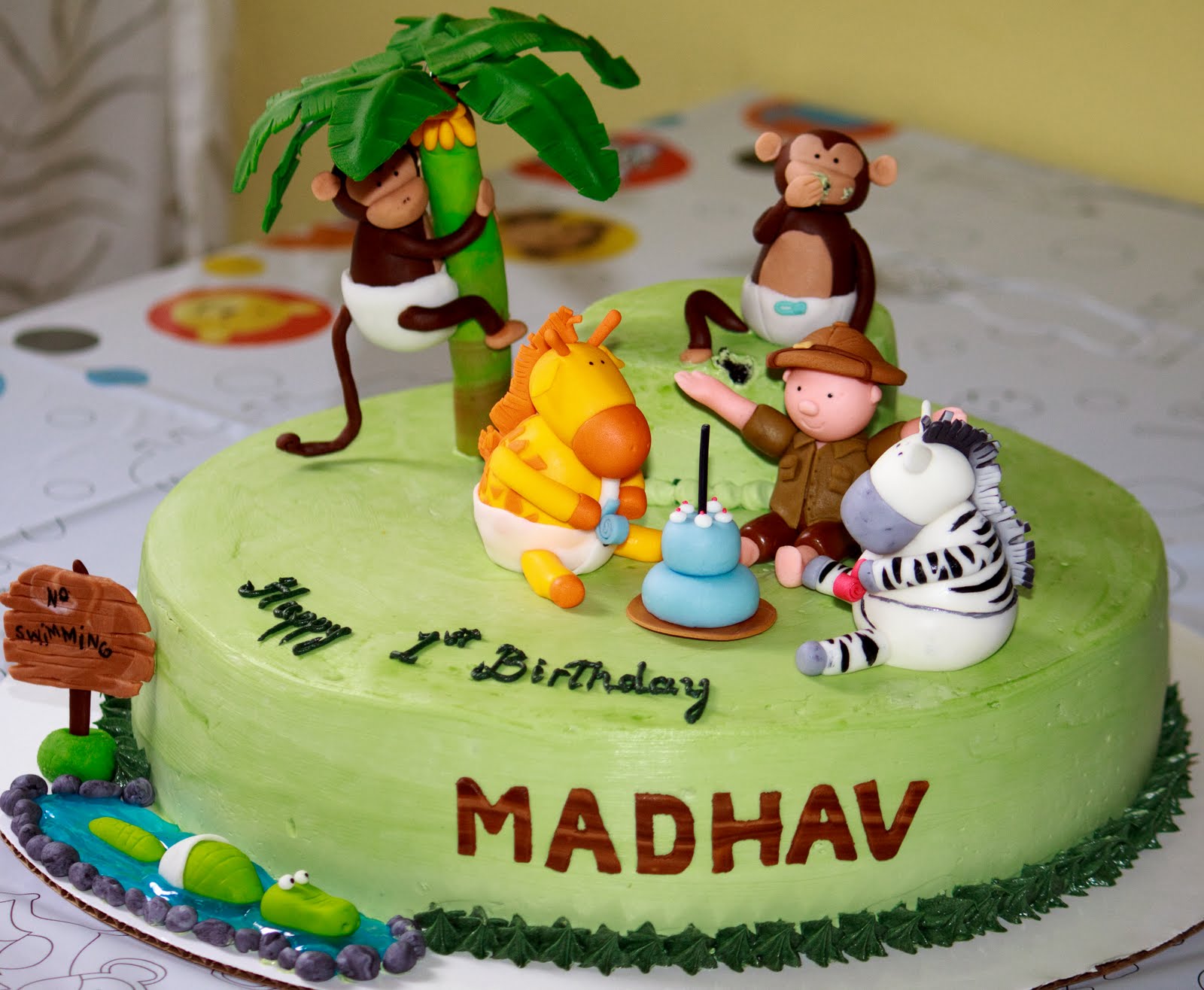 Jungle Themed Birthday Cake