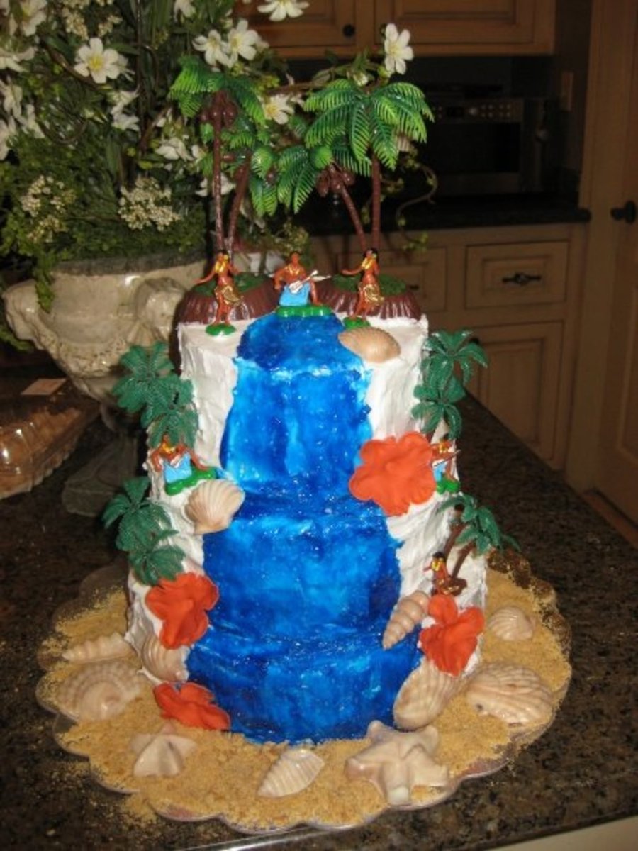 Luau Waterfall Cake