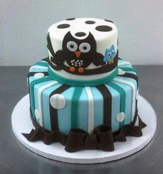 Owl Baby Shower Cake