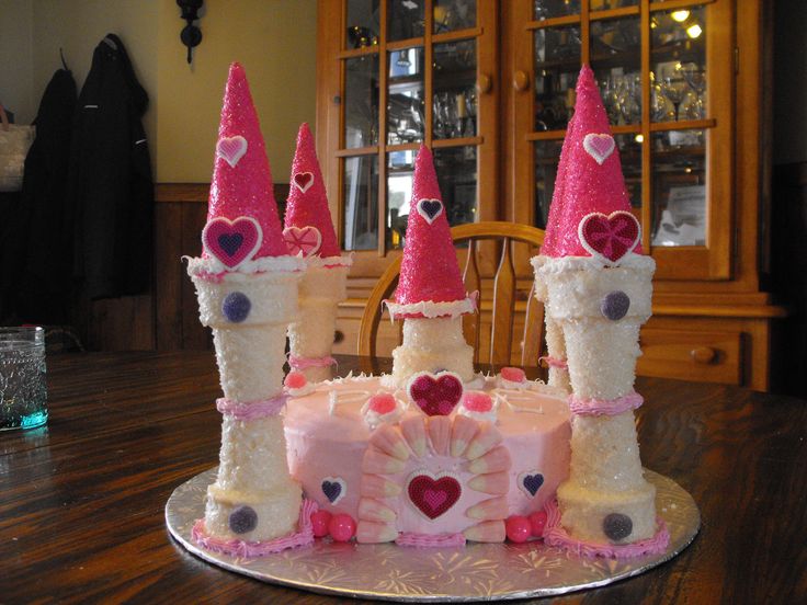 Princess Castle Cake with Ice Cream Cones