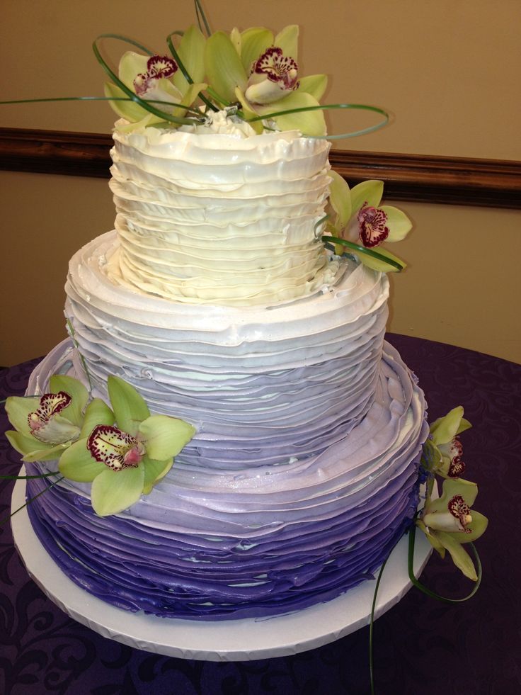 8 Photos of Vintage Buttercream Wedding Cakes Purple