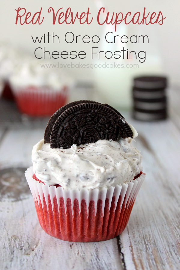 Red Velvet Cupcakes with Oreo Frosting