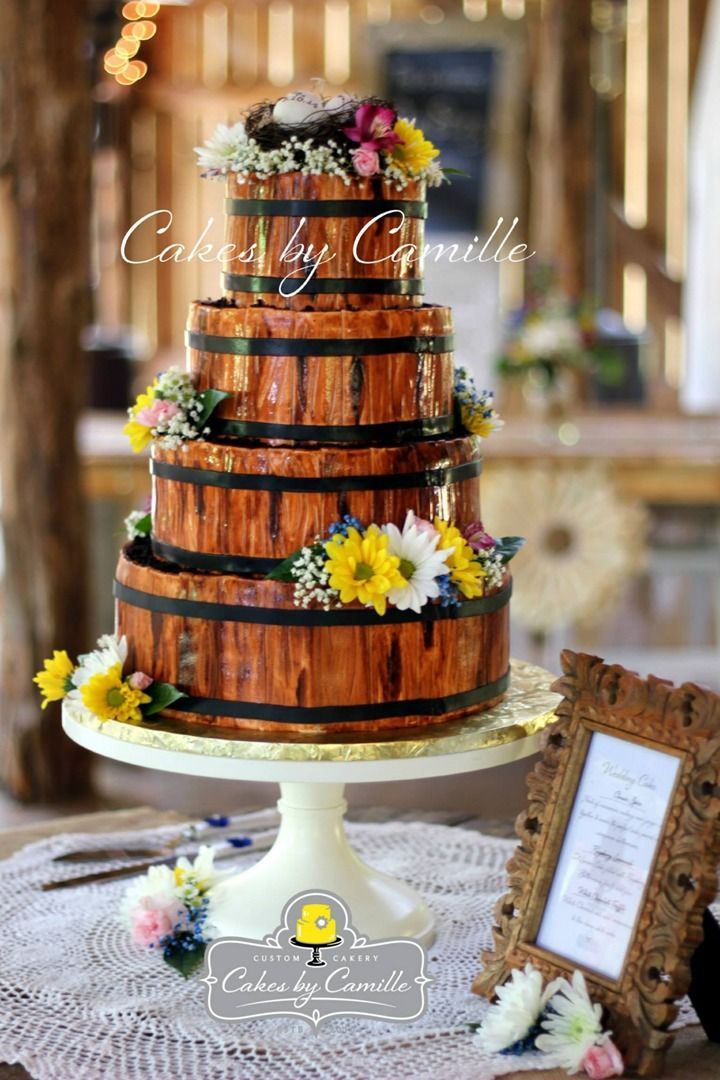 10 Wood Country Themed Wedding Cakes Photo Wood Wedding Cake