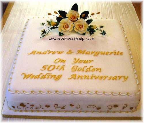 Square 50th Wedding Anniversary Cake Ideas