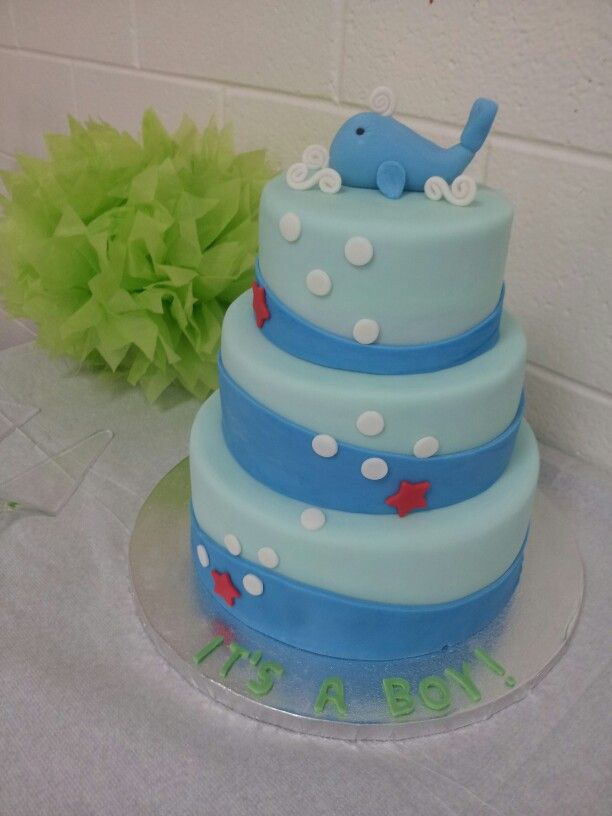 Whale Baby Shower Cake