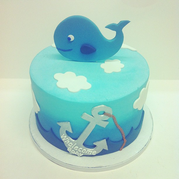 Whale Baby Shower Cake