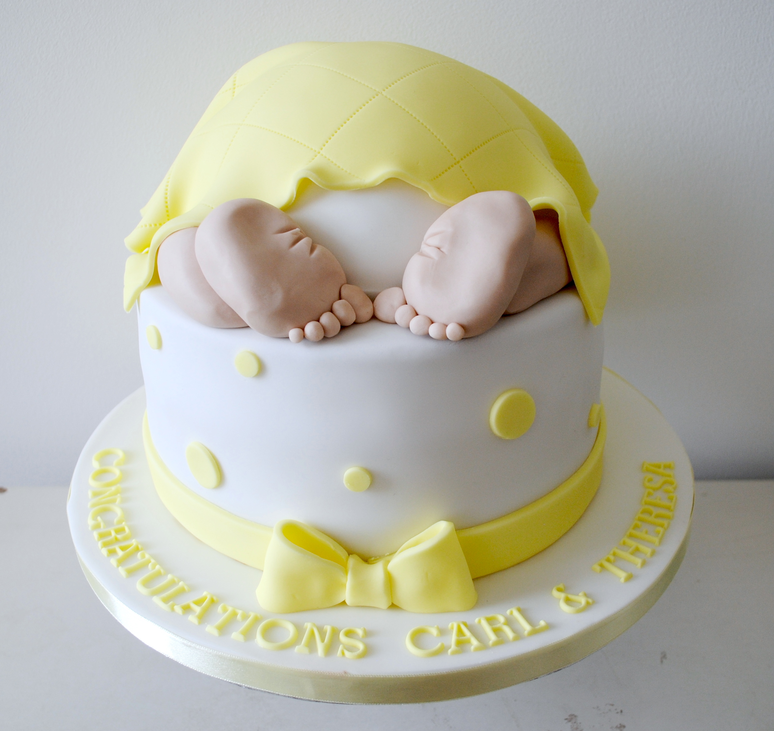 Yellow Baby Shower Cake