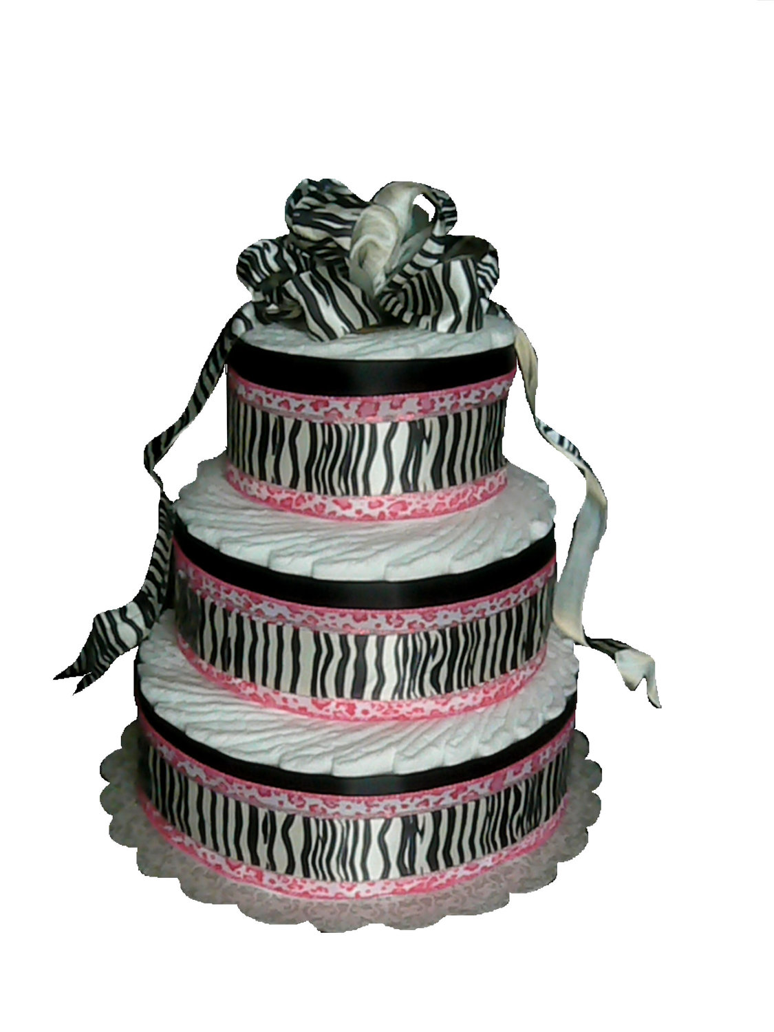 Zebra Baby Shower Diaper Cake