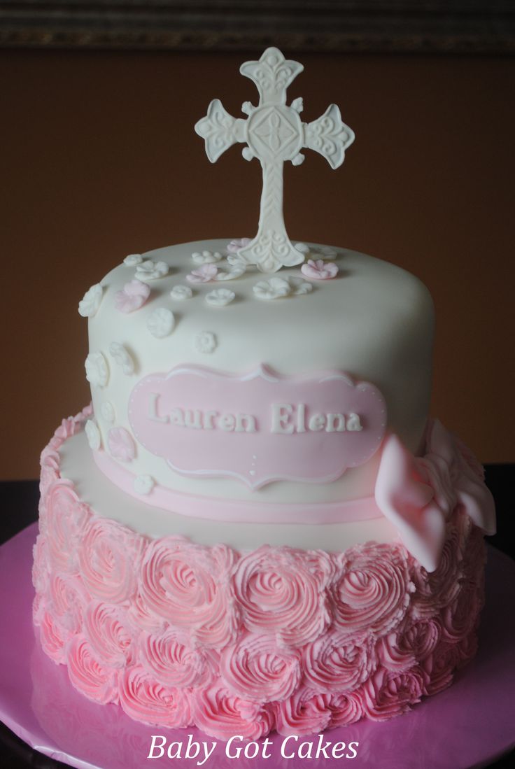 11 Photos of DIY Tiered Buttercream Christening Cakes