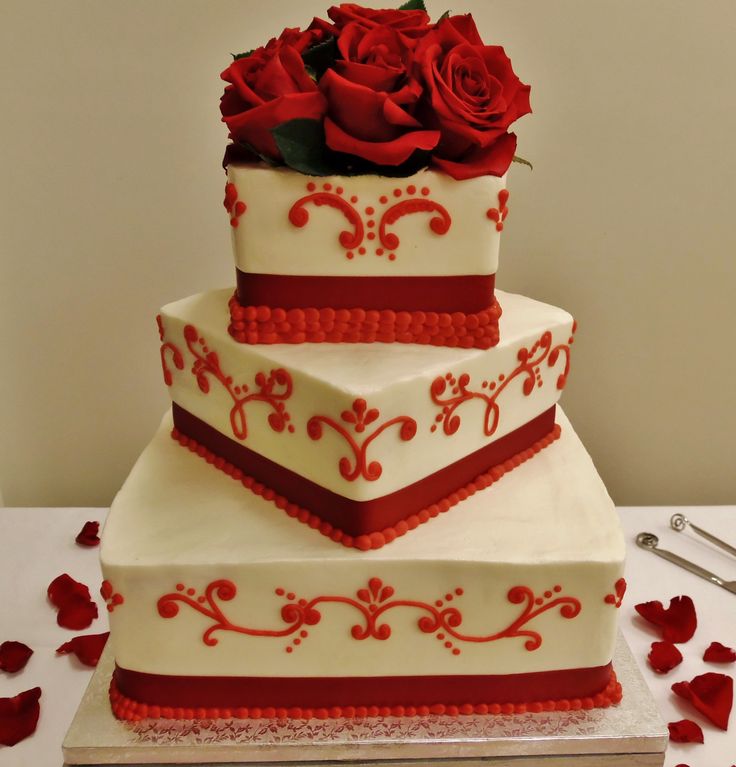 3 Tier Square Buttercream Wedding Cake