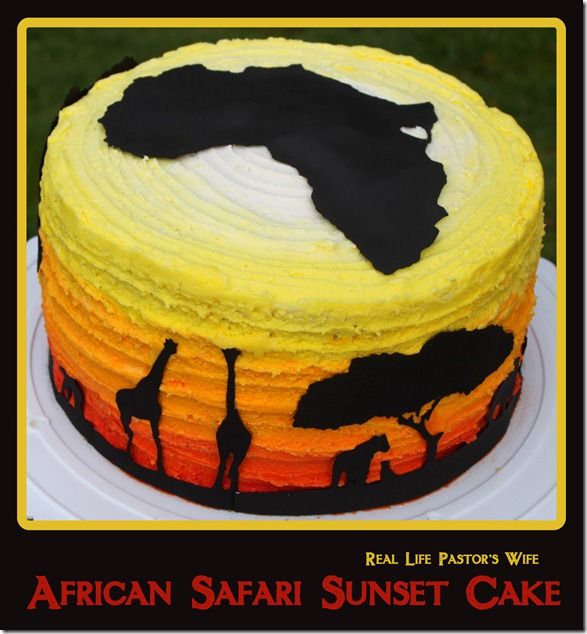 African Safari Sunset Cake