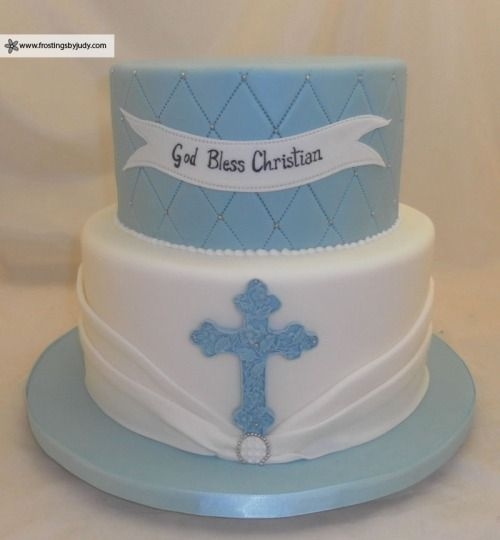 Baby Boy Baptism Cake