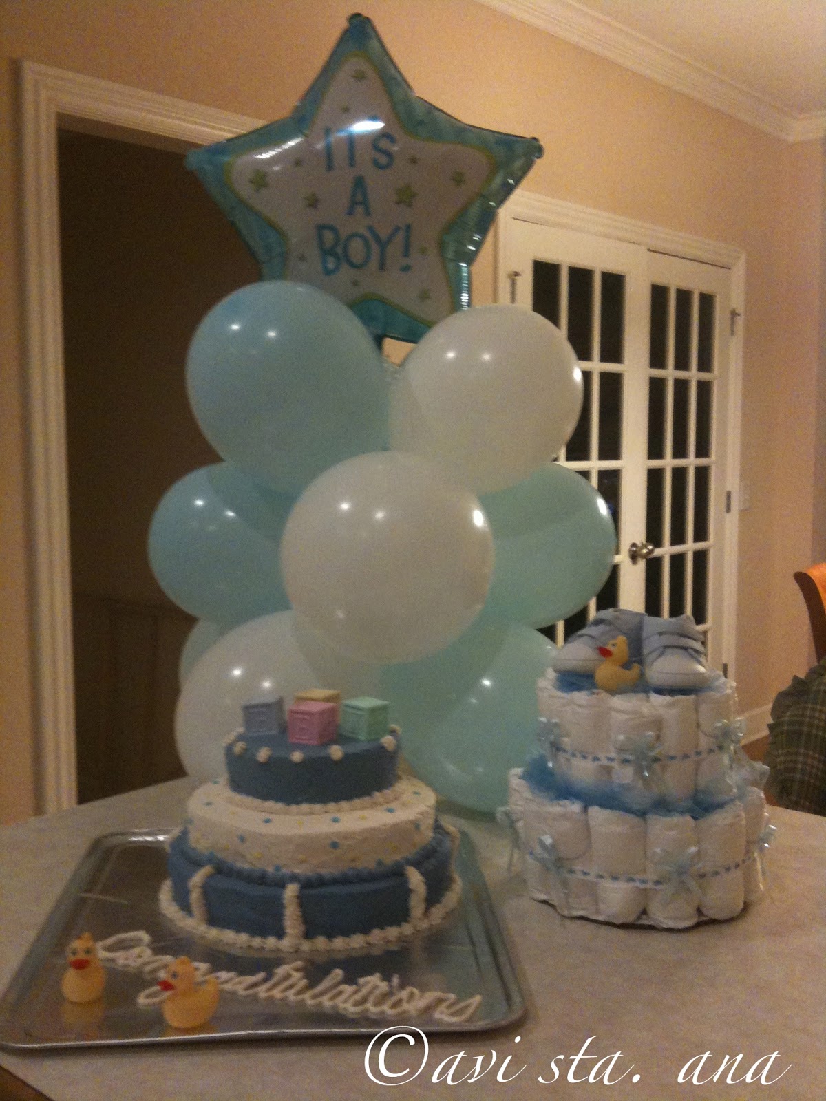 Baby Boy Shower Cakes with Whipped Cream