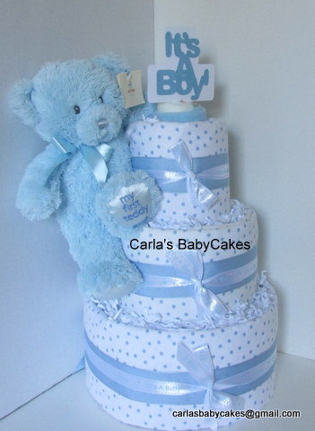 Baby Boy Teddy Bear Diaper Cake