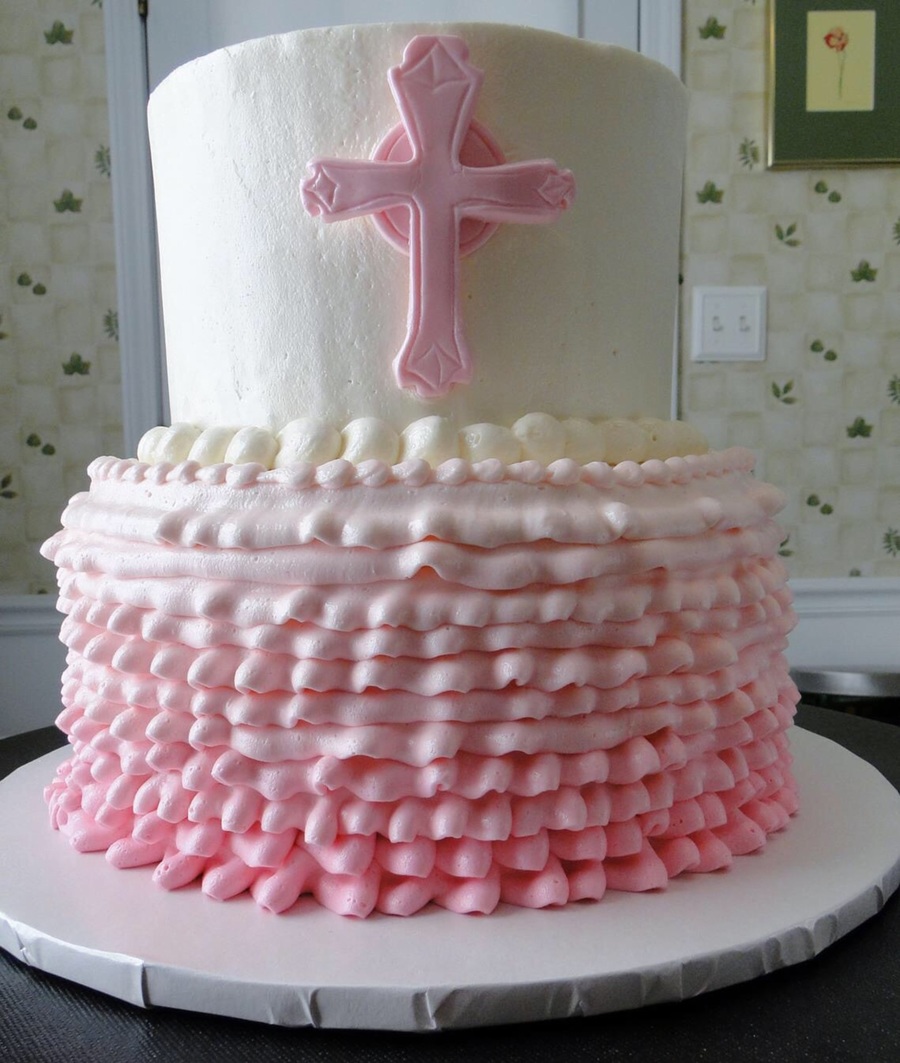 Baby Girl Baptism Cake