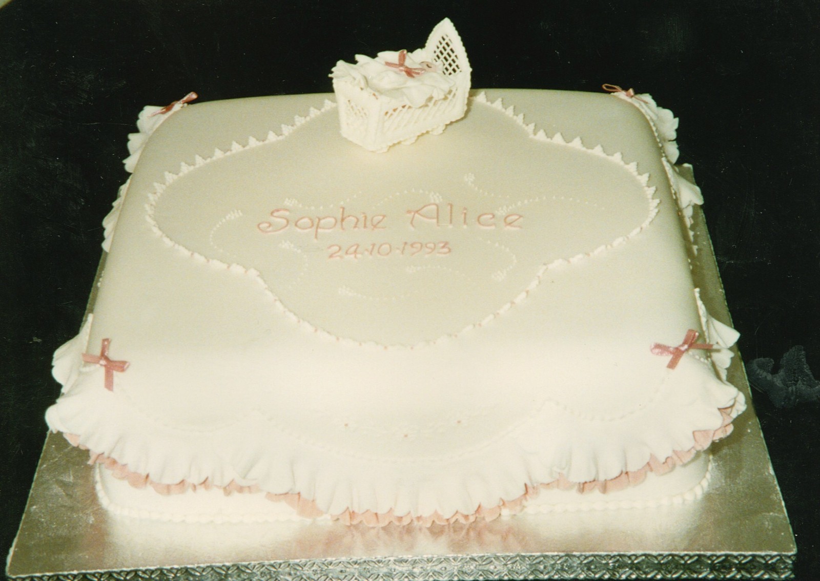 Baby Girl Christening Cake