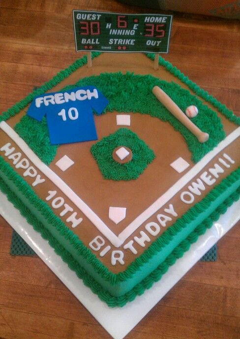 Baseball Themed Birthday Cake