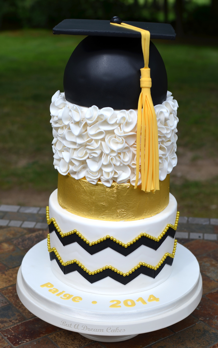 Black and Gold Graduation Cake