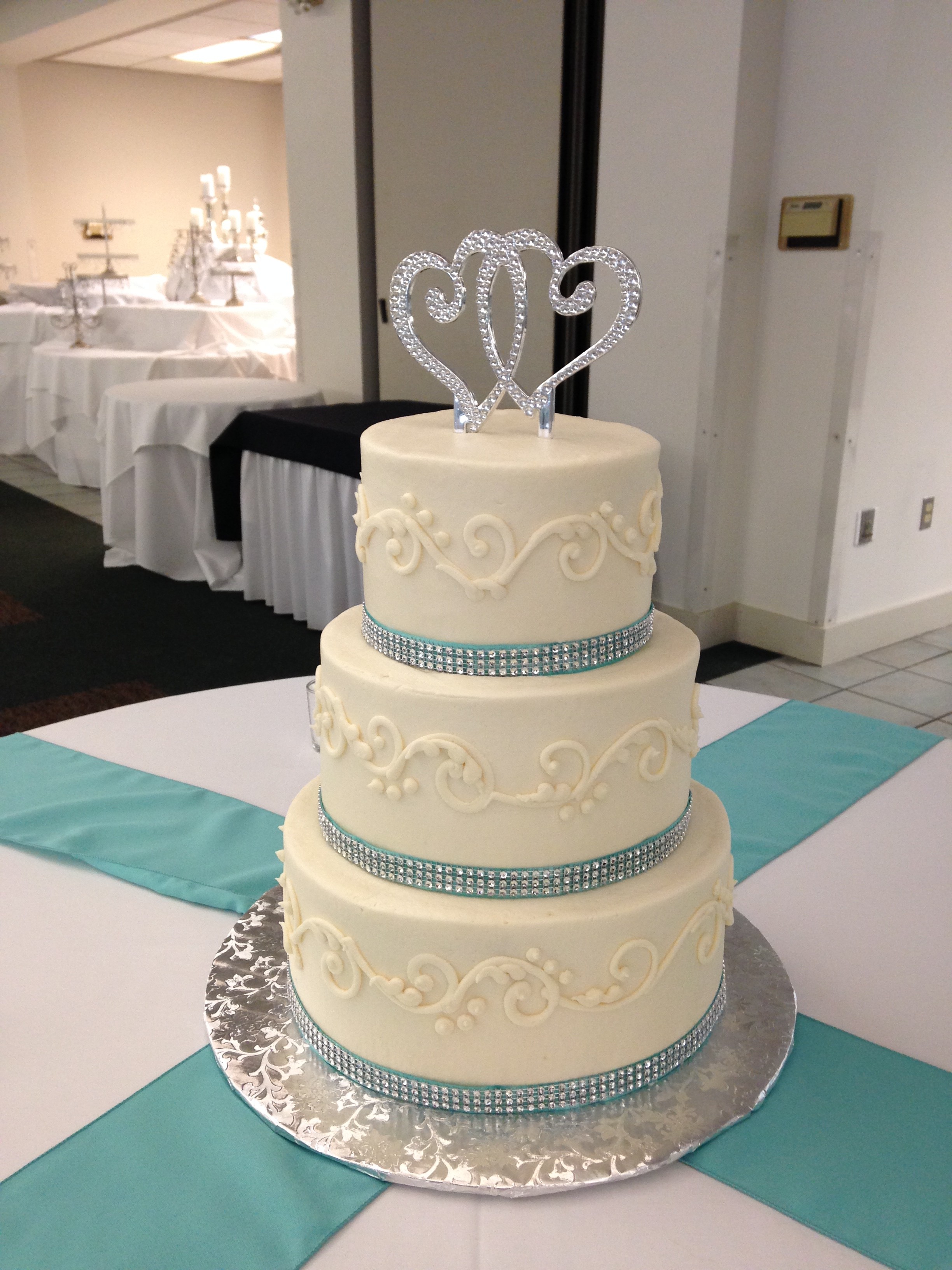 Buttercream Wedding Cake with Ribbon