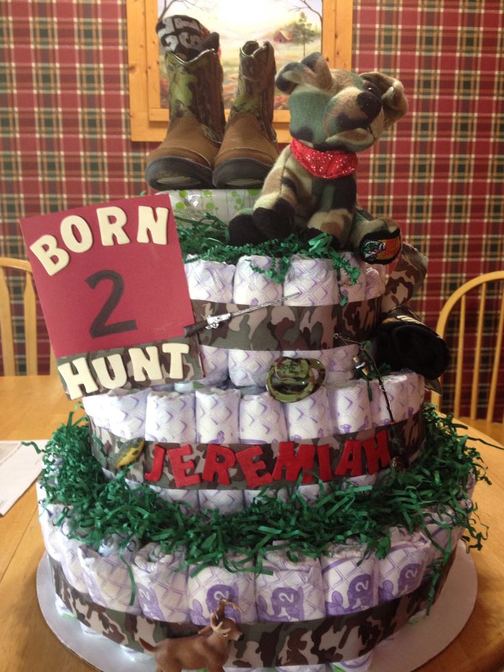 Camo Baby Shower Diaper Cake