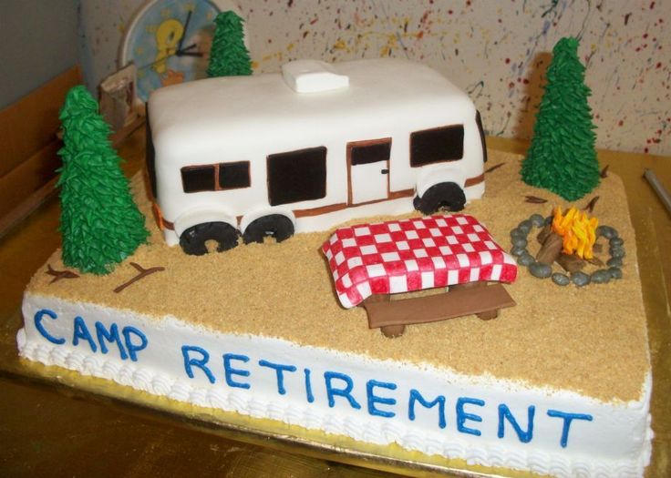 Camping Retirement Cake Ideas