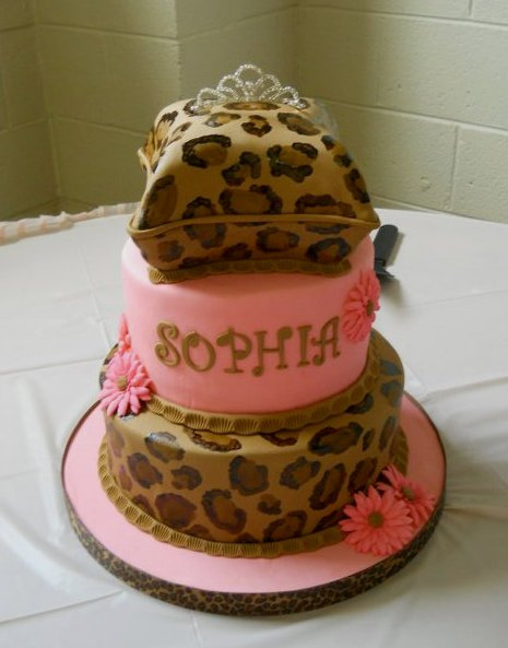 Cheetah Baby Shower Cake