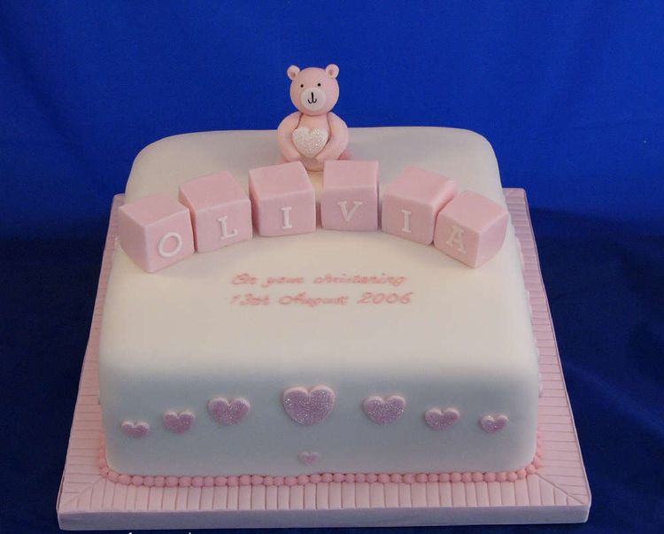 Christening Pink Baptism Cake