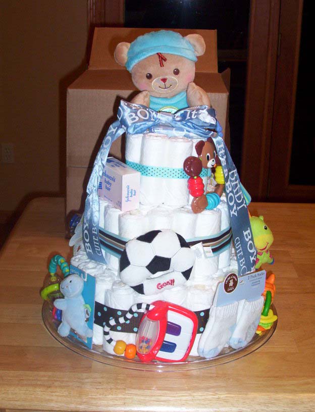 12 Photos of Cute Baby Boy Diaper Cakes