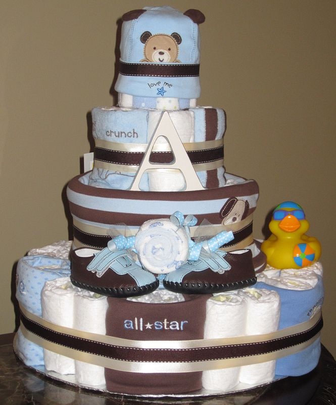 Cute Baby Boy Shower Diaper Cake