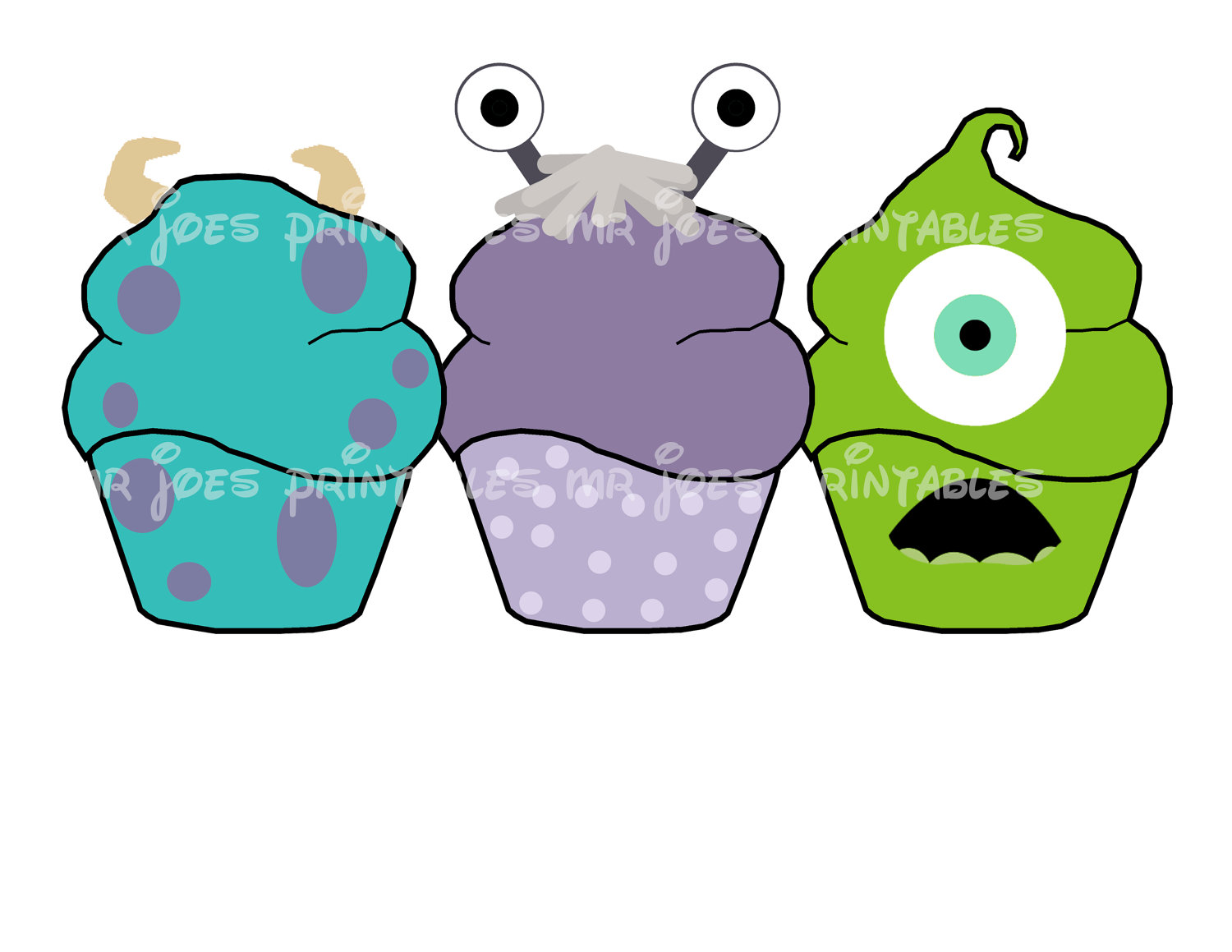 Disney Monsters Inc Cupcakes