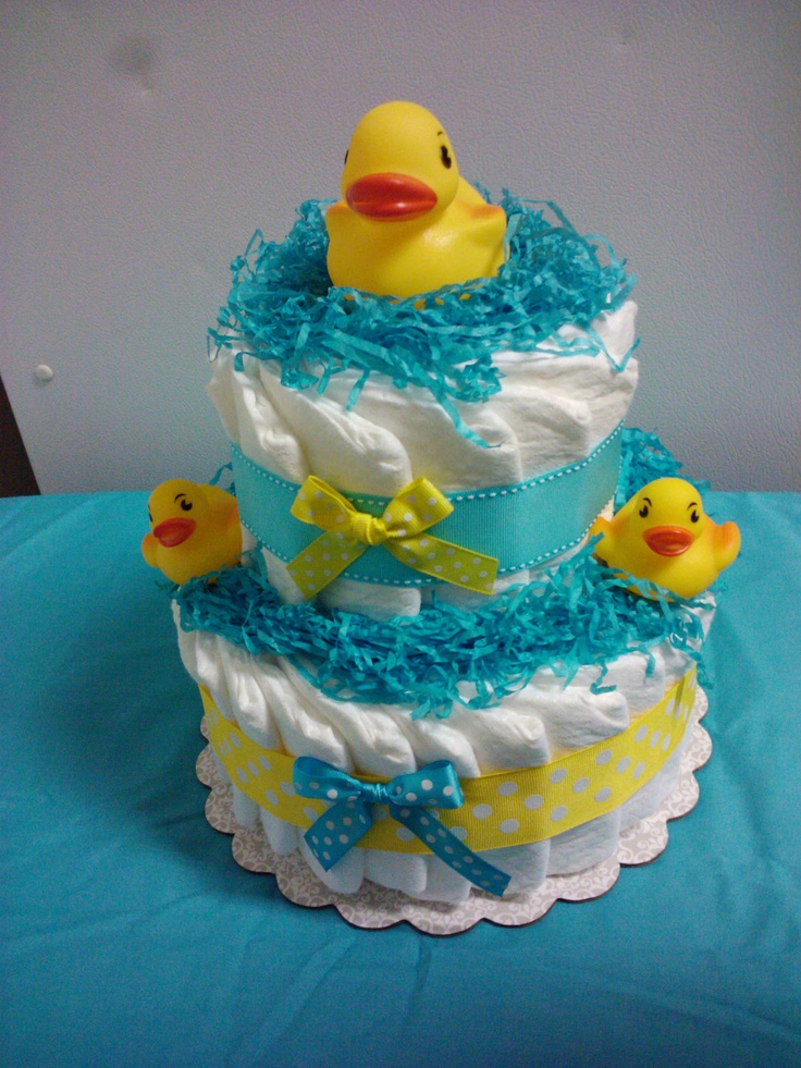 Duck Baby Shower Cake with Cupcakes