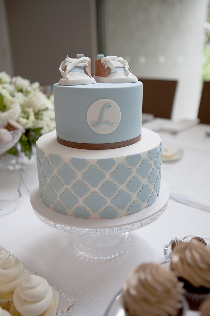 Elegant Boys Christening Cake