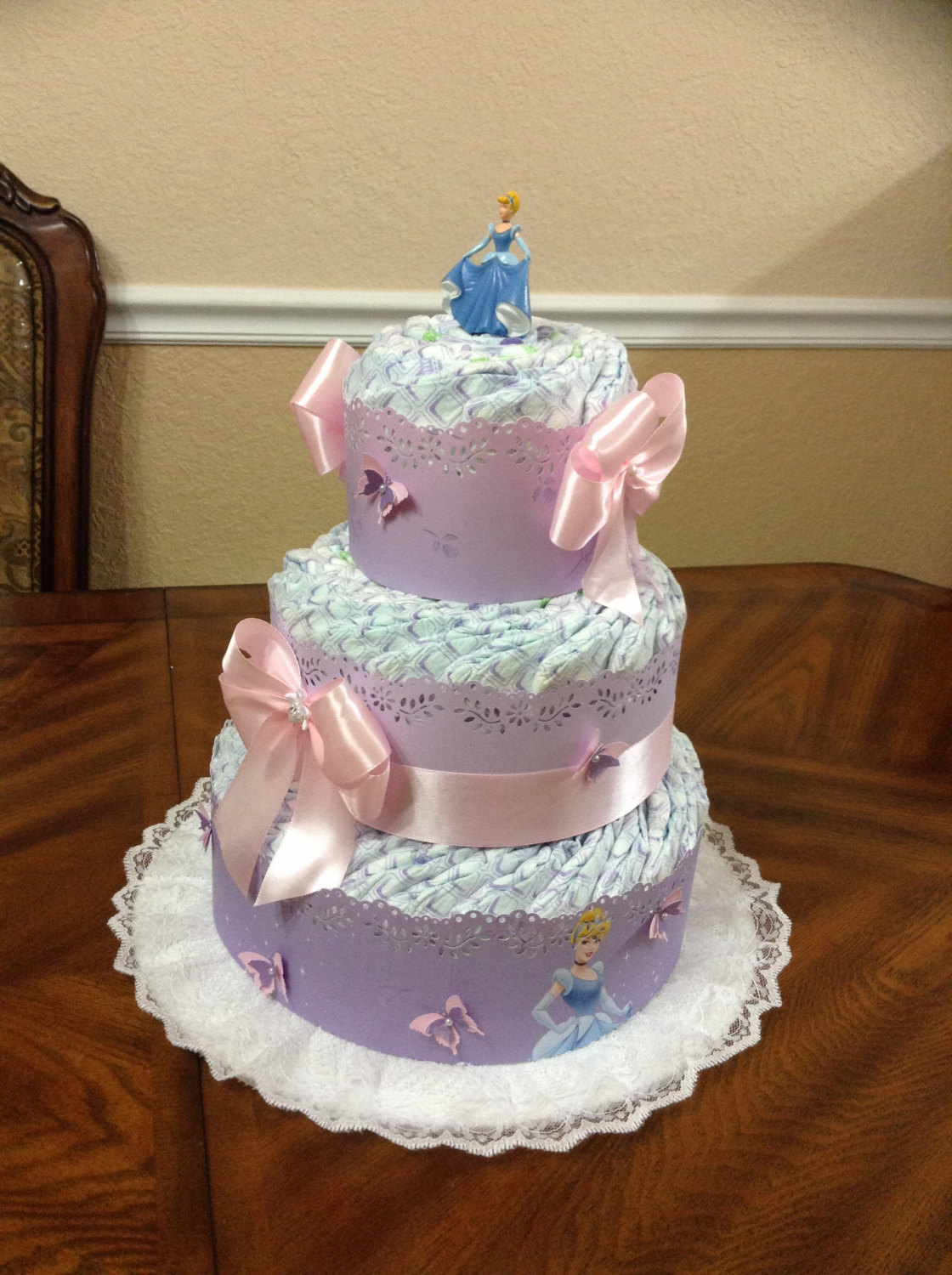 Elegant Princess Theme Diaper Cakes